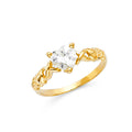 14K Yellow Gold CZ Fancy Ring