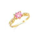 14K Yellow Gold CZ Fancy Ring