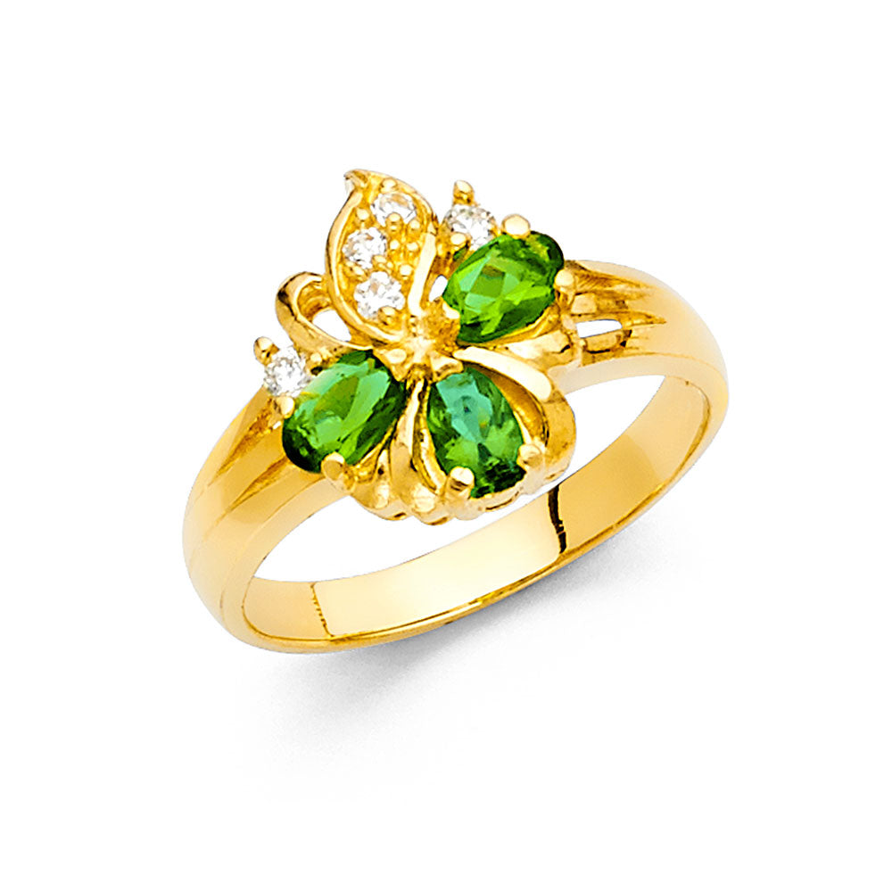 14K Yellow Gold CZ Fancy Ring
