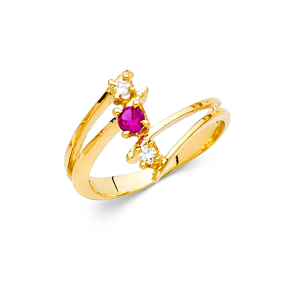 14K Yellow Gold CZ Fancy Ring