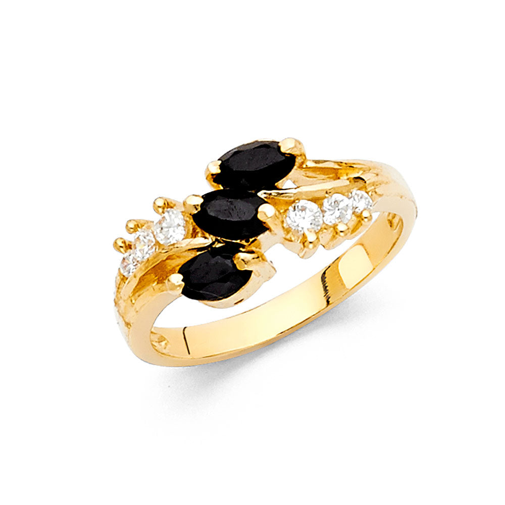 14K Yellow Gold CZ Fancy Ring