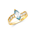 14K Yellow Gold CZ Fancy Ring