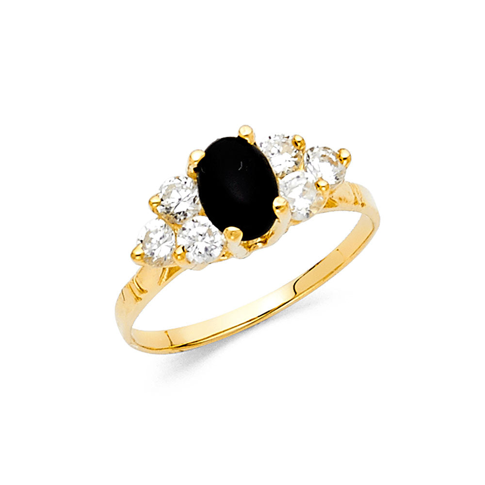 14K Yellow Gold CZ Fancy Ring