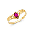 14K Yellow Gold CZ Fancy Ring