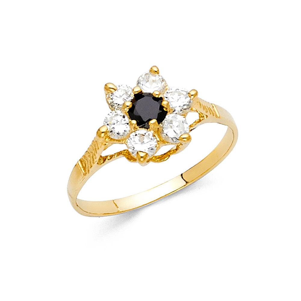 14K Yellow Gold CZ Fancy Ring