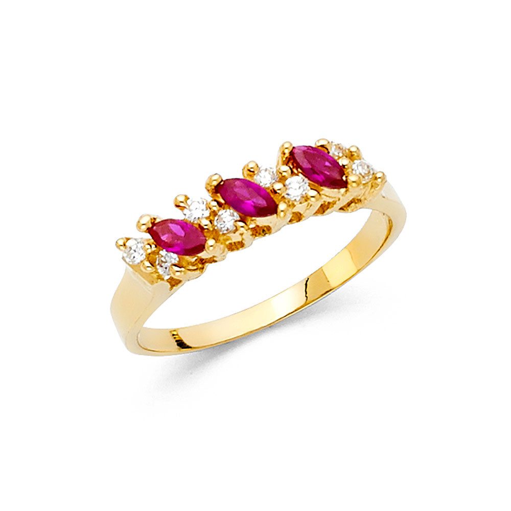 14K Yellow Gold CZ Fancy Ring