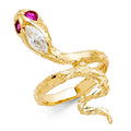 14K Yellow Gold CZ Snake Fancy Ring