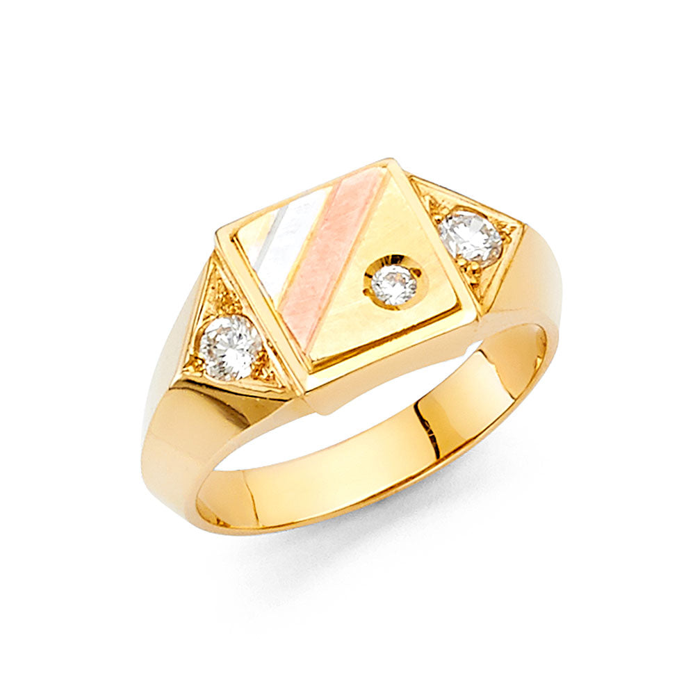 14K Yellow Gold CZ Ring