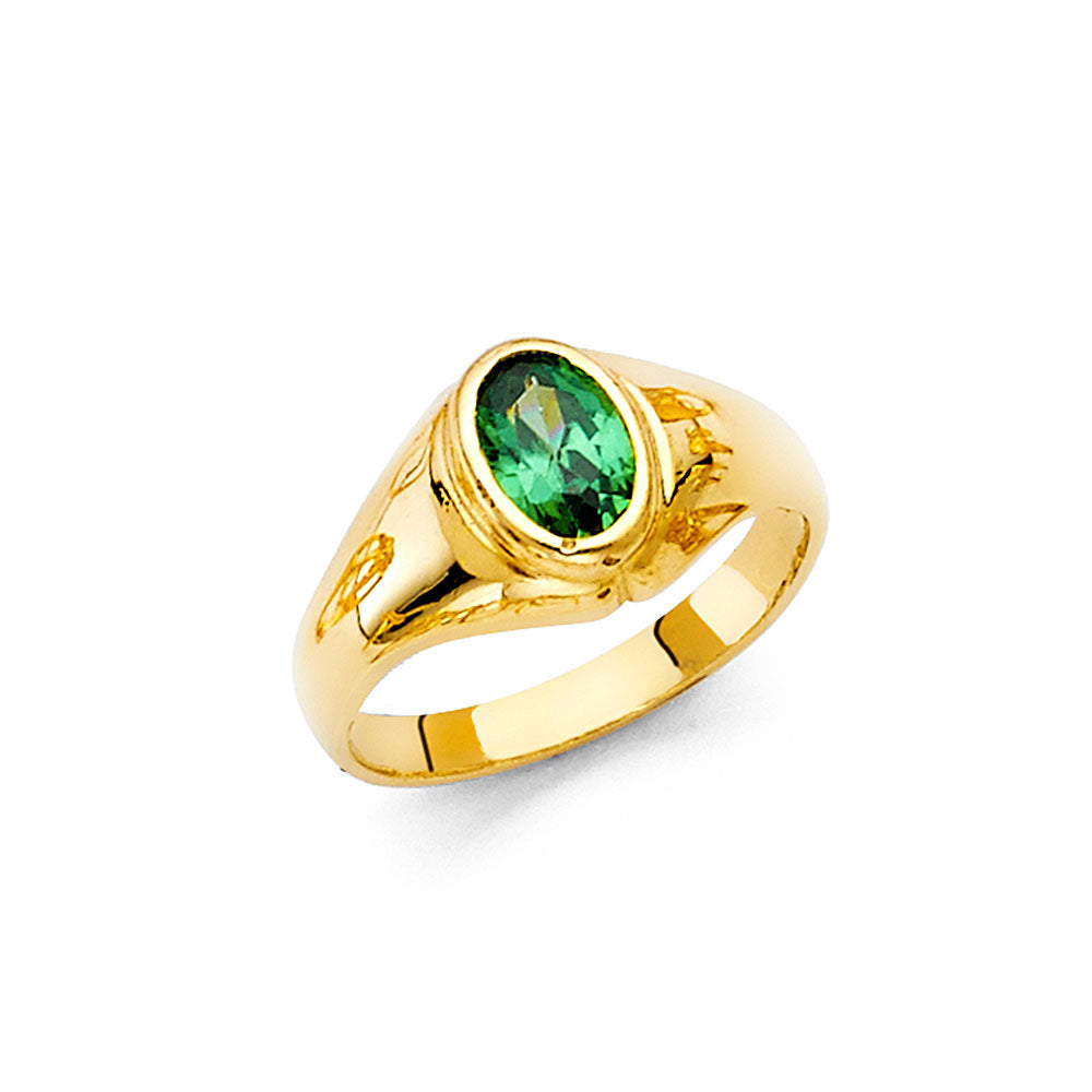 14K Yellow Gold CZ Babies Ring