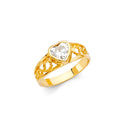 14K Yellow Gold CZ Babies Ring