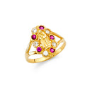 14K Yellow Gold CZ Guadalupe Babies Ring