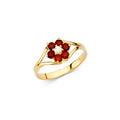 14K Yellow Gold CZ Birth Stone Babies Ring (Jan - Dec)