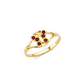 14K Yellow Gold CZ Birth Stone Babies Ring (Jan - Dec)