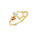 14K Yellow White Rose Gold CZ Fancy Ring