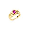 14K Yellow Gold CZ Babies Ring