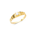 14K Yellow Gold CZ Babies Ring