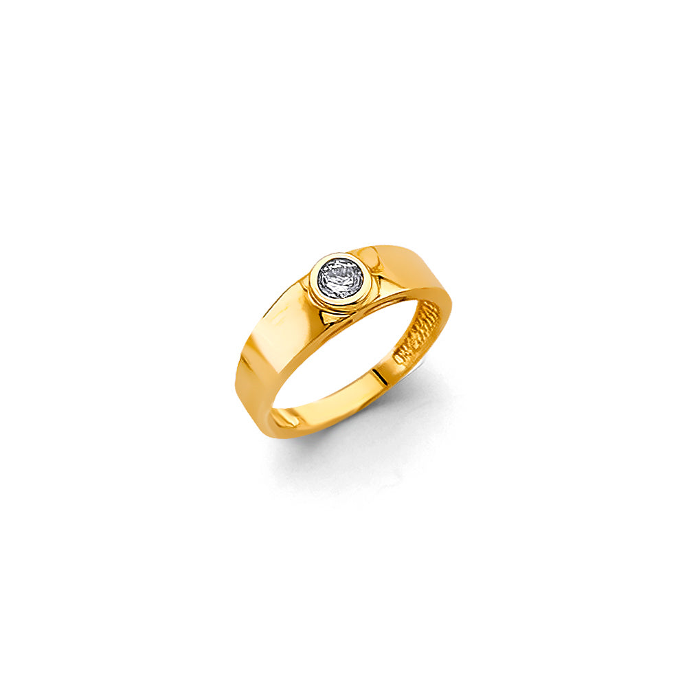 14K Yellow Gold CZ Babies Ring