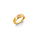 14K Yellow Gold CZ Babies Ring