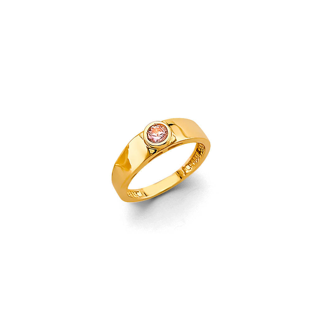 14K Yellow Gold CZ Babies Ring