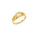 14K Yellow Gold CZ Babies Ring