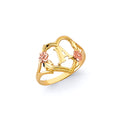 14K Two Tone Gold Initial Ring (Letter A - Z)
