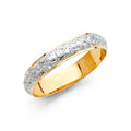 14K Two Tone Gold 4 mm Engrave Dom Wedding Bd Sz 10