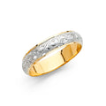 14K Two Tone Gold 4 mm Engrave Dom Wedding Bd Sz 7