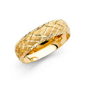 14K Yellow Gold 6 mm Diamond Cut Wedding Band Sz 10