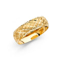 14K Yellow Gold 6 mm Diamond Cut Wedding Band Sz 7