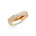 14K Yellow White Rose Gold Ladies Wedding Band