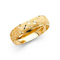 14K Yellow Gold 6 mm Diamond Cut Wedding Band Sz 10