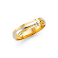14K Two Tone Gold 4 mm Wedding Band Sz 7