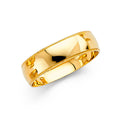 14K Yellow Gold 6 mm Mil Wedding Band Sz 10