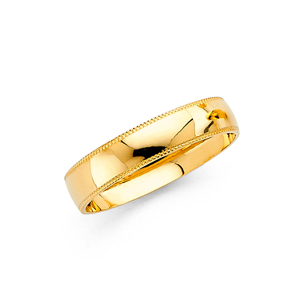 14K Yellow Gold 4 mm Mil Wedding Band Sz 7