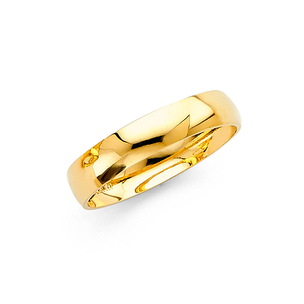 14K Yellow Gold 4 mm Wedding Band Sz 7