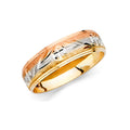 14K Yellow White Rose Gold Men Wedding Band