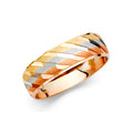14K Yellow White Rose Gold Men Wedding Band