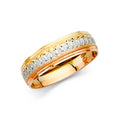 14K Yellow White Rose Gold Men Wedding Band