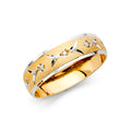 14K Two Tone Gold Men CZ Wedding Band