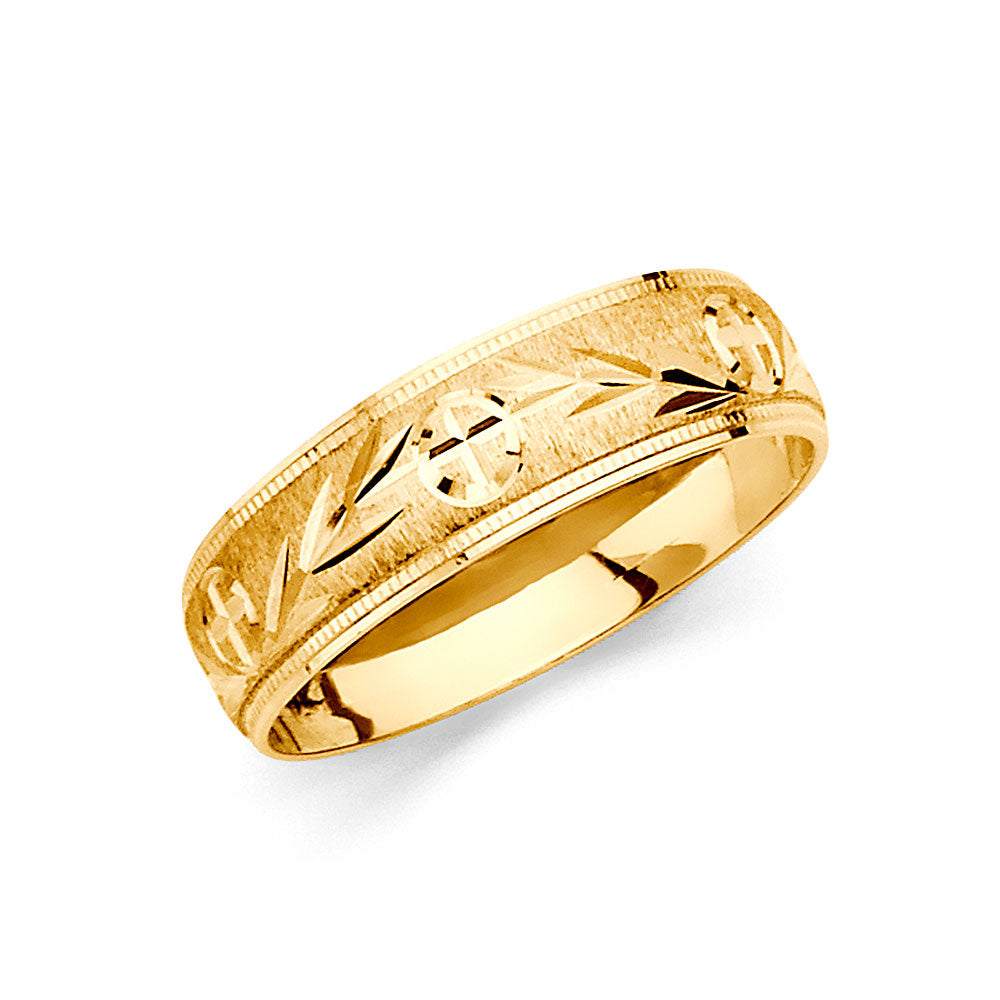 14K Yellow Gold Men Wedding Band