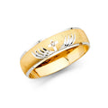 14K Two Tone Gold Men CZ Wedding Band