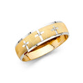 14K Two Tone Gold Men CZ Wedding Band