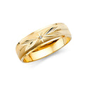 14K Yellow Gold Men CZ Wedding Band