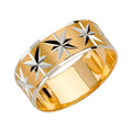 14K Two Tone Gold 8 mm Diamond Cut Tapered Wedding Bd Sz 10