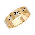 14K Two Tone Gold 6 mm Diamond Cut Tapered Wedding Bd Sz 10