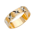 14K Two Tone Gold 6 mm Diamond Cut Tapered Wedding Bd Sz 10