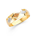 14K Yellow White Rose Gold 6 mm Lit Tapered Wedding Band