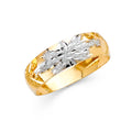 14K Two Tone Gold 6 mm Lit Tapered Wedding Band
