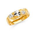 14K Two Tone Gold 6 mm Lit Tapered Wedding Band