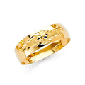 14K Yellow Gold 6 mm Lit Tapered Wedding Band